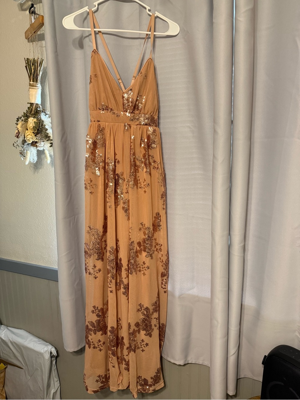 Haute Monde Blush-Tone Sequin Dress with Sequin Details. New With Tags